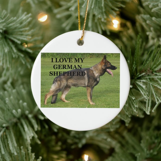 I love my sable german shepherd ceramic tree decoration (Tree)