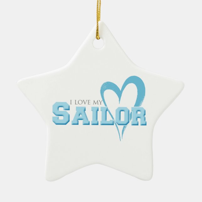 I love my Sailor Ceramic Tree Decoration (Front)