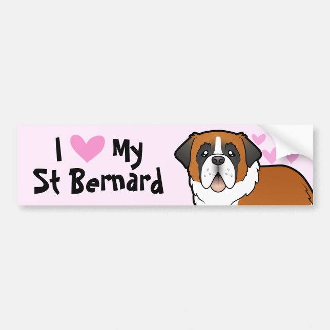 I Love My Saint Bernard Bumper Sticker (Front)