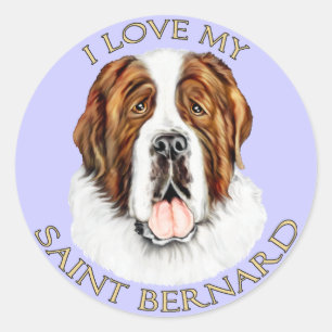 I Love my Saint Bernard Classic Round Sticker