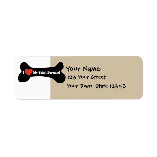 I Love My Saint Bernard - Dog Bone (Front)