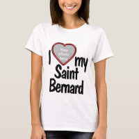 I Love My Saint Bernard Red Heart Dog Photo