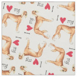 I Love my Saluki Fabric
