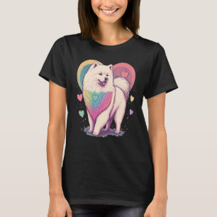 I Love My Samoyed Dog Valentines Day Heart Artwork T-Shirt
