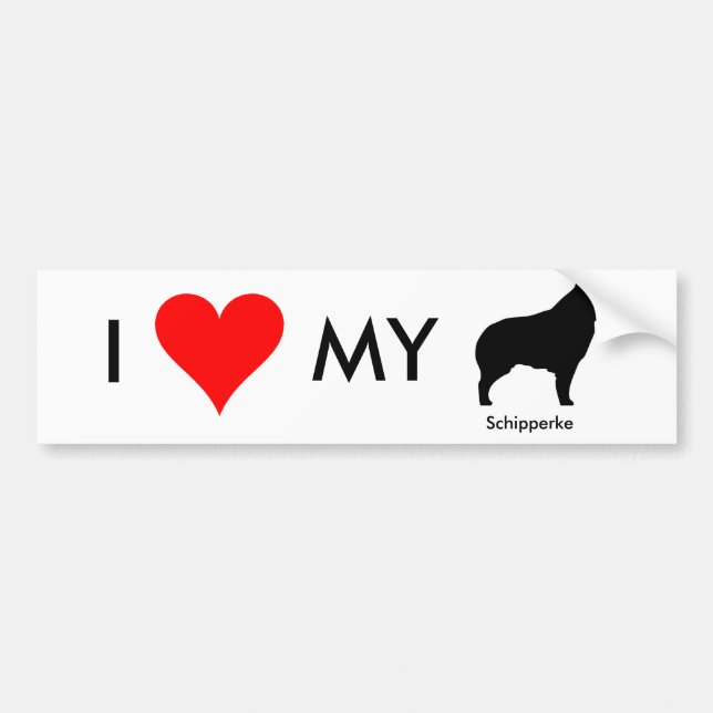 I Love My Schipperke Bumper Sticker 2 (Front)
