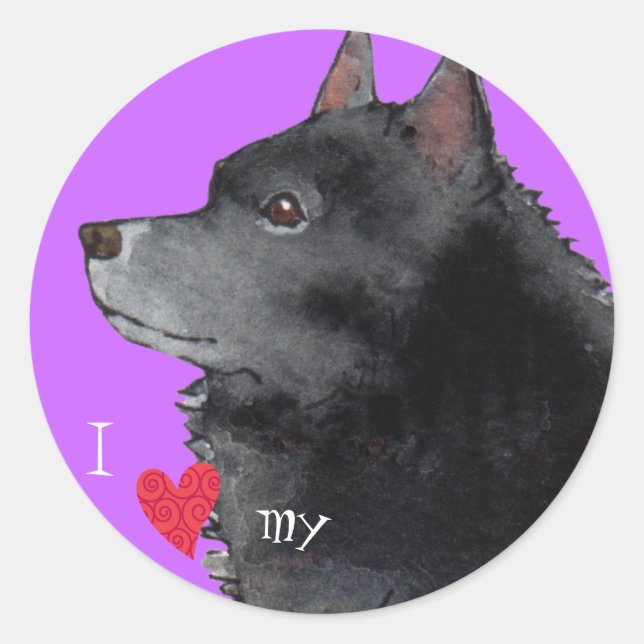 I Love my Schipperke Classic Round Sticker (Front)