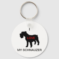 i love my schnauzer keychain