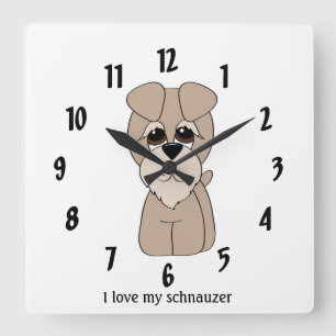 I Love My Schnauzer Wall Clock