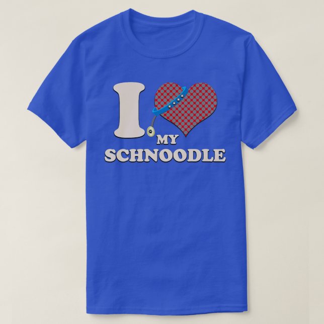 I Love My Schnoodle Heart Dog Owner  T-Shirt (Design Front)