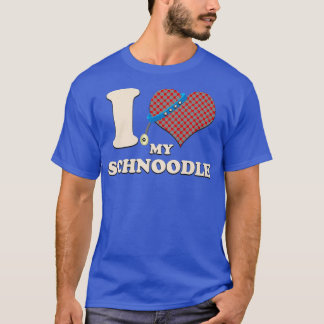 I Love My Schnoodle Heart Dog Owner  T-Shirt