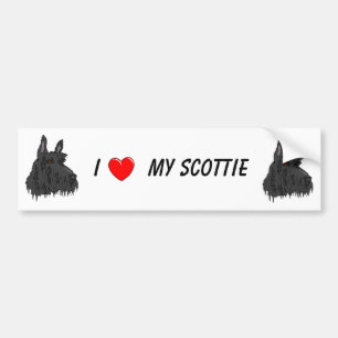 I Love My Scottie Bumper Sticker