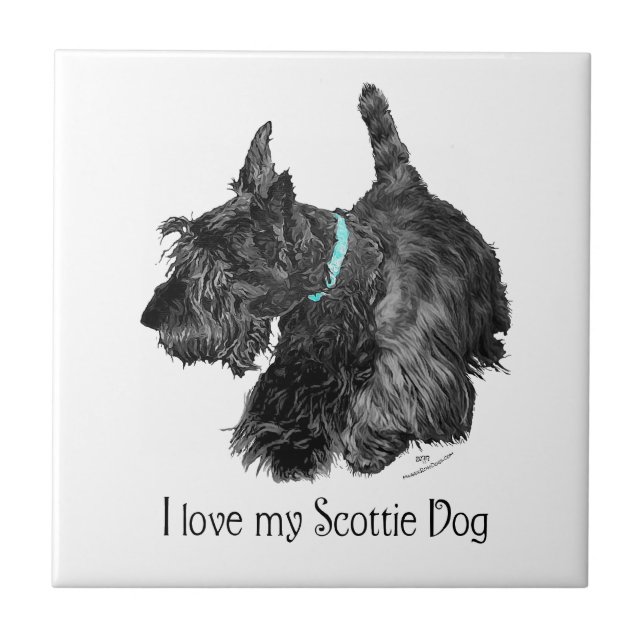 I Love My Scottie Dog Tile (Front)