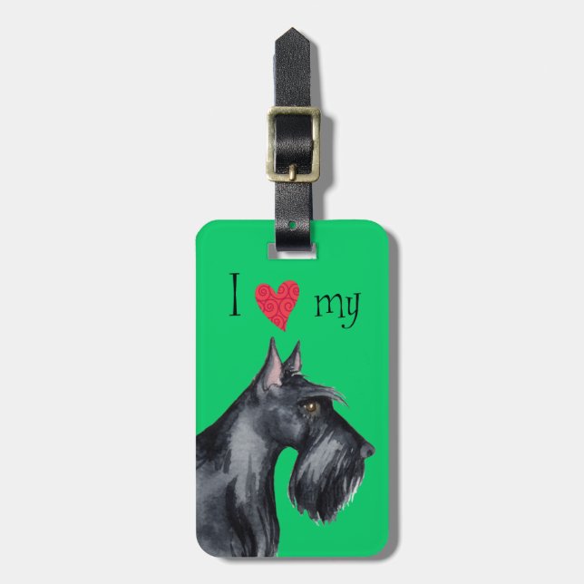 I Love my Scottie Luggage Tag (Front Vertical)