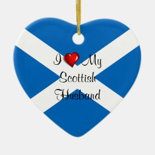I Love My Scottish Husband Ceramic Tree Decoration