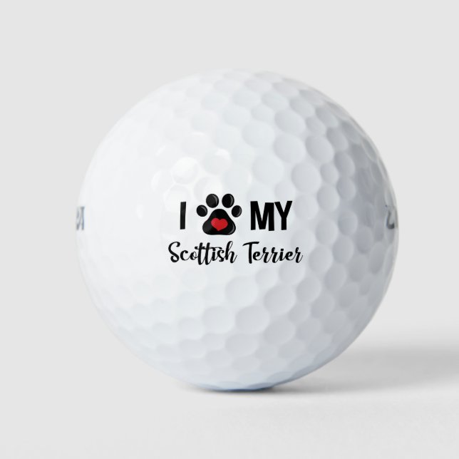 I Love my Scottish Terrier Golf Balls (Front)