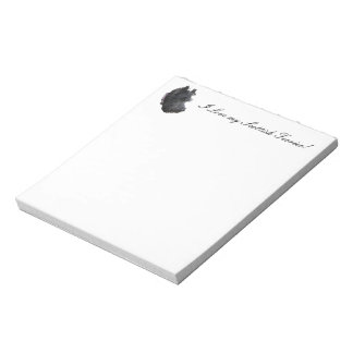 'I love my Scottish Terrier' notepad