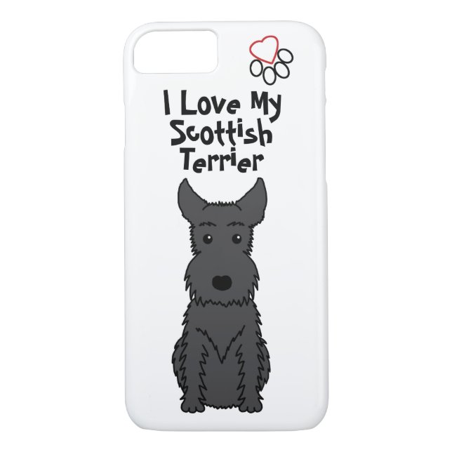 I Love My Scottish Terrier Phone Case (Back)
