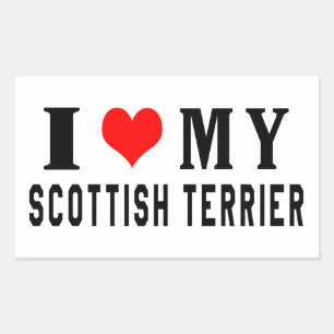 I Love My Scottish Terrier Rectangular Sticker