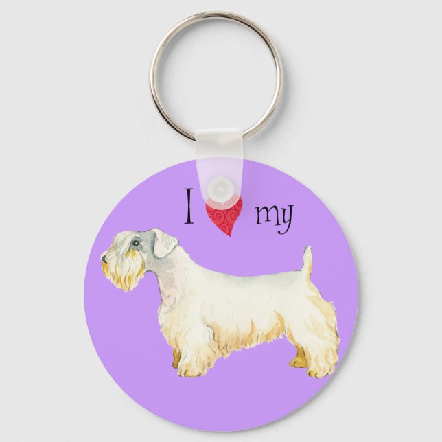 I Love my Sealyham Terrier Key Ring (Front)