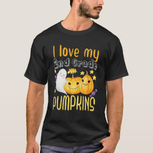I Love My Second Grade Pumpkins Funny Teacher Hall T-Shirt