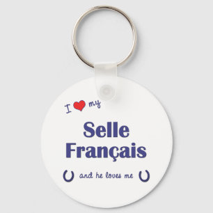 I Love My Selle Francais (Male Horse) Key Ring