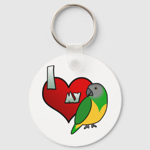 I Love my Senegal Parrot Keychain