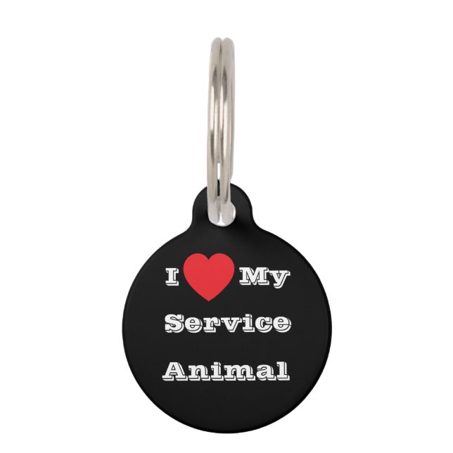I ♥️ Love My Service Animal Pet Tag (Front)