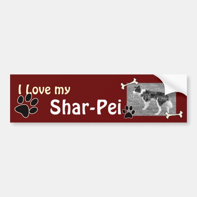 I love my Shar-pei Bumper Sticker (Front)