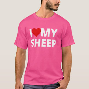 I Love My Sheep, With A Red Heart T-Shirt