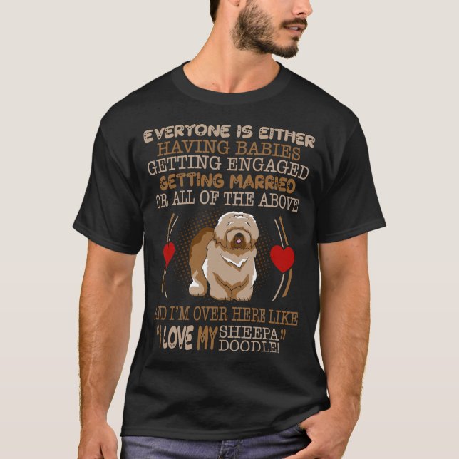 I Love My Sheepadoodle Pet Lovers Gift T-Shirt (Front)