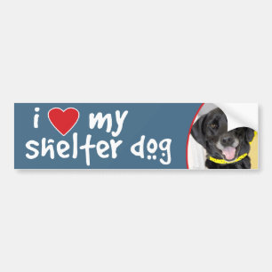 I Love My Shelter Dog Black Lab Mix Bumper Sticker