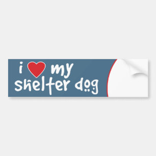 I Love My Shelter Dog Bumper Sticker