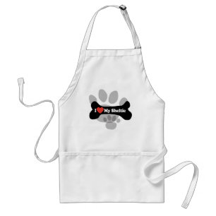 I Love My Sheltie - Dog Bone Standard Apron