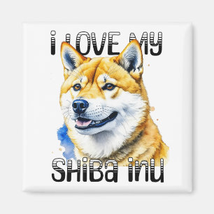 I Love My Shiba Inu Dog Owner Magnet