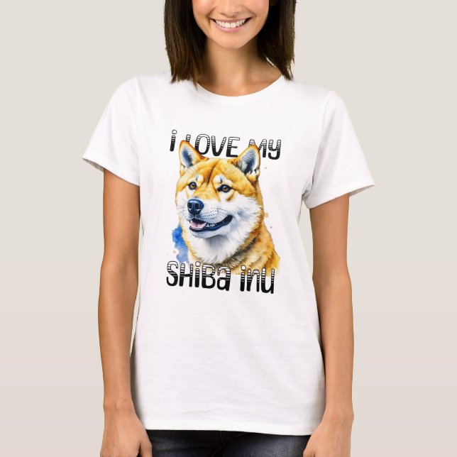 I Love My Shiba Inu | Dog Owner  T-Shirt (Front)