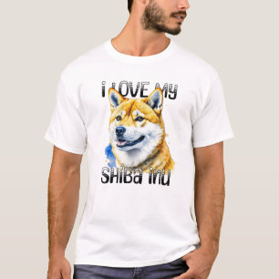I Love My Shiba Inu   Dog Owner  T-Shirt