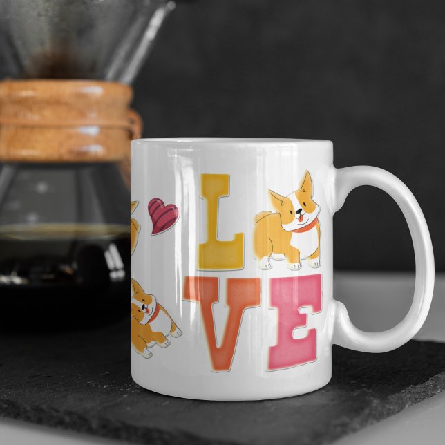 I Love My Shiba Inu Dog Pet Glowing Heart Coffee Mug (Creator Uploaded)