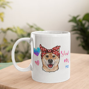 I Love My Shiba Inu Dog Pet Glowing Heart Coffee Mug