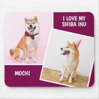 I Love My Shiba Inu Two Photo Mouse Mat