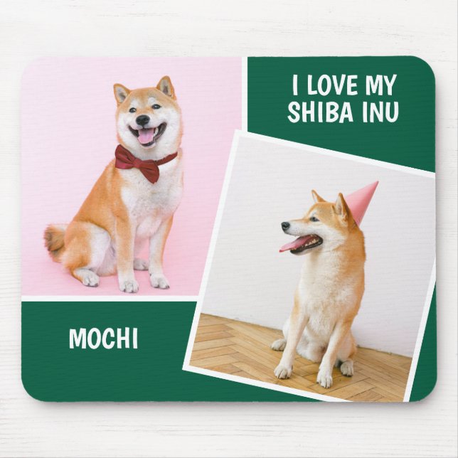 I Love My Shiba Inu Two Photo Mouse Mat (Front)