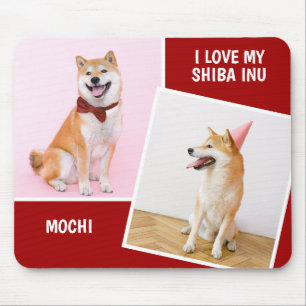 I Love My Shiba Inu Two Photo Mouse Mat