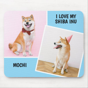 I Love My Shiba Inu Two Photo Mouse Mat