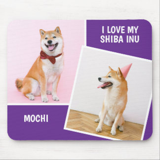 I Love My Shiba Inu Two Photo Mouse Mat