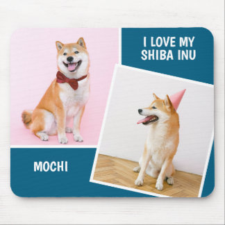 I Love My Shiba Inu Two Photo Mouse Mat