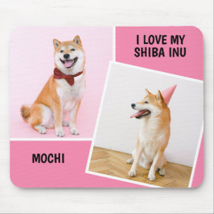 I Love My Shiba Inu Two Photo Mouse Mat