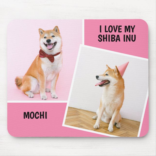 I Love My Shiba Inu Two Photo Mouse Mat (Front)