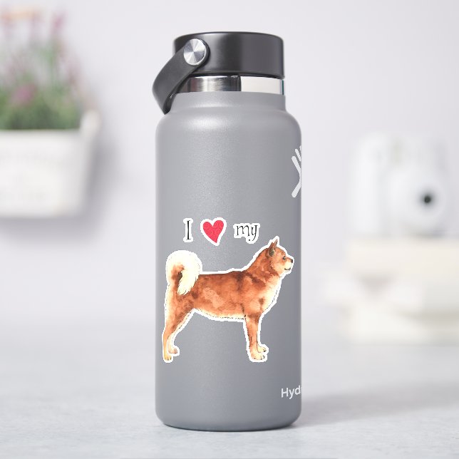 I Love my Shiba Inu Vinyl Sticker (HydroFlask)