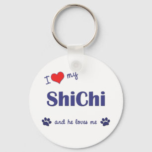 I Love My ShiChi (Male Dog) Key Ring
