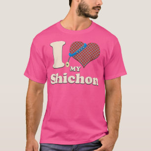 I Love My Shichon Dog Owner Heart T-Shirt