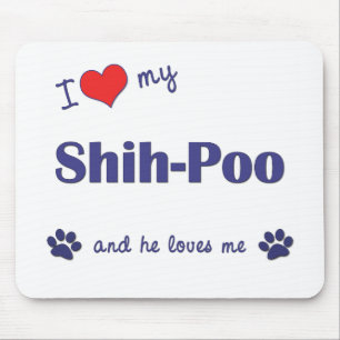 I Love My Shih-Poo (Male Dog) Mouse Mat
